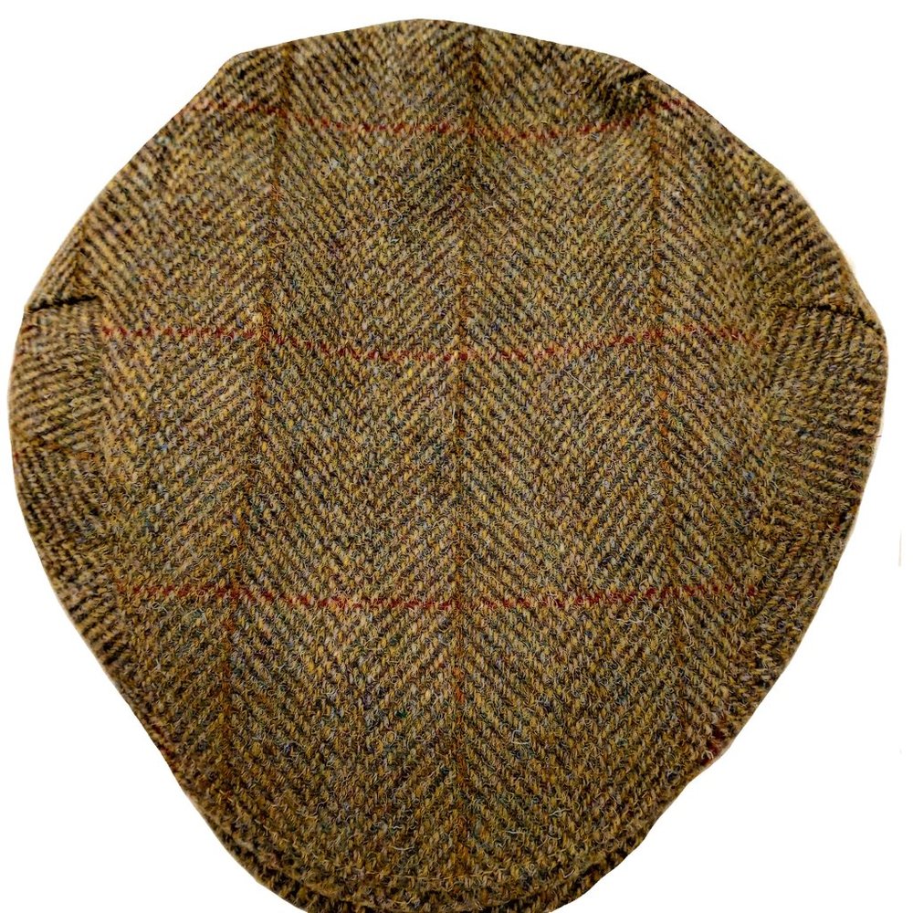Hartside HS14 Scottish Highland Harris Tweed® Flat Cap Olive-Gold - CHOOSE SIZE - Picture 8 of 12